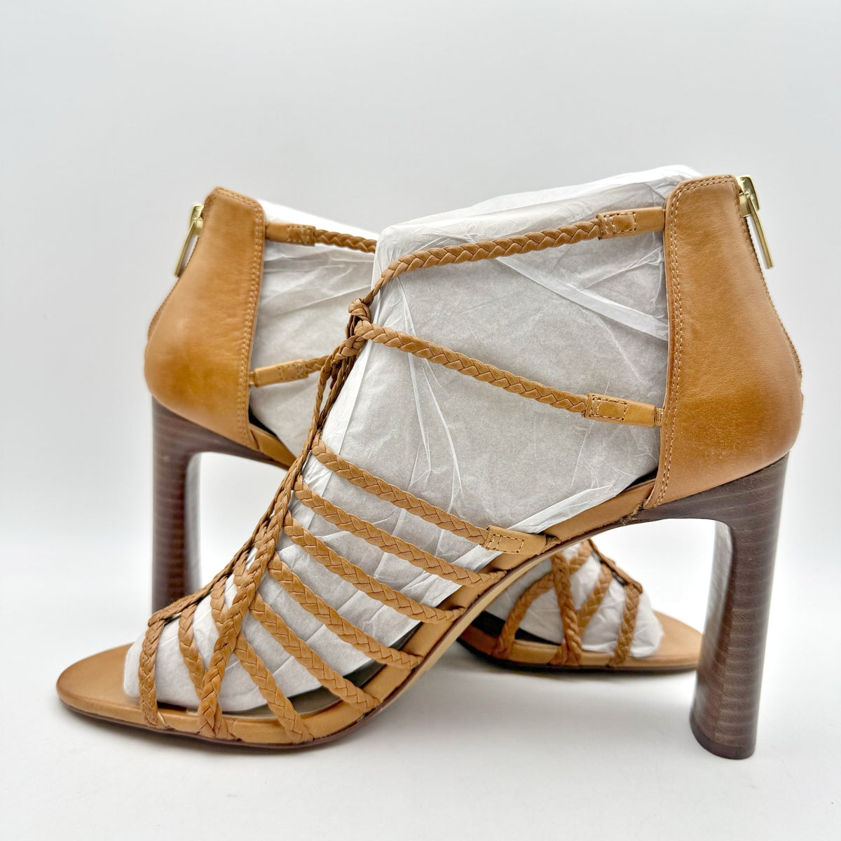 Vince Camuto Womens Ariah Heeled Sandals US 11 EU 43 Brown Leather NWOB