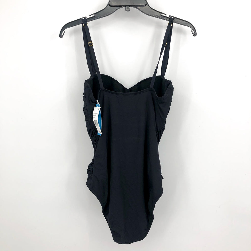 BLEU ROD BEATTIE Kore Bandeau One Piece Swimsuit Size 12 Black NWT