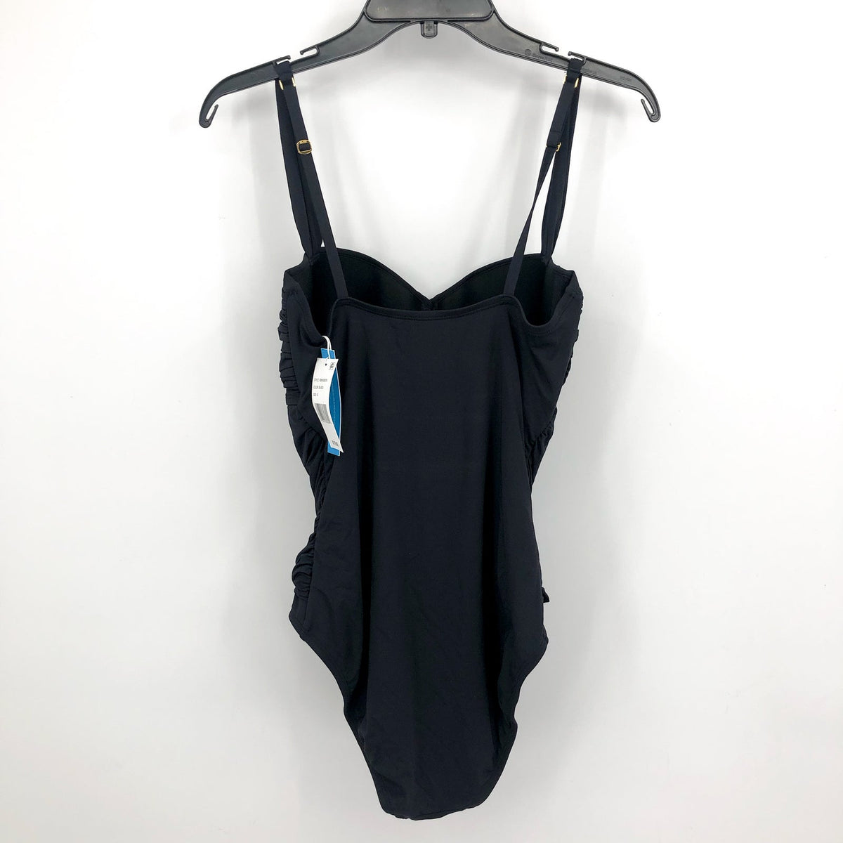 BLEU ROD BEATTIE Kore Bandeau One Piece Swimsuit Size 12 Black NWT