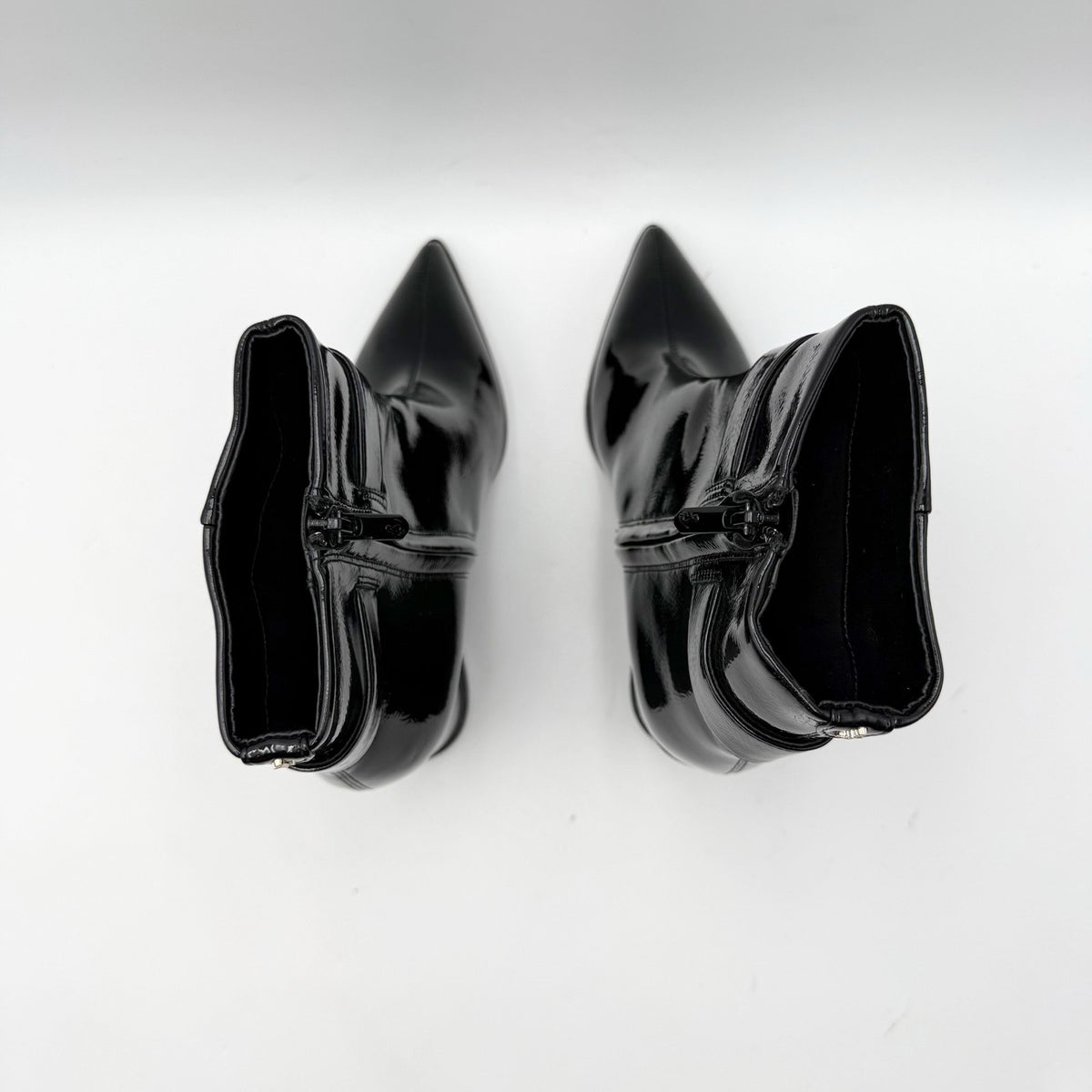 Sam Edelman Womens Weslie Wedge Heeled Bootie Size 6 Black Vegan Patent NWOB