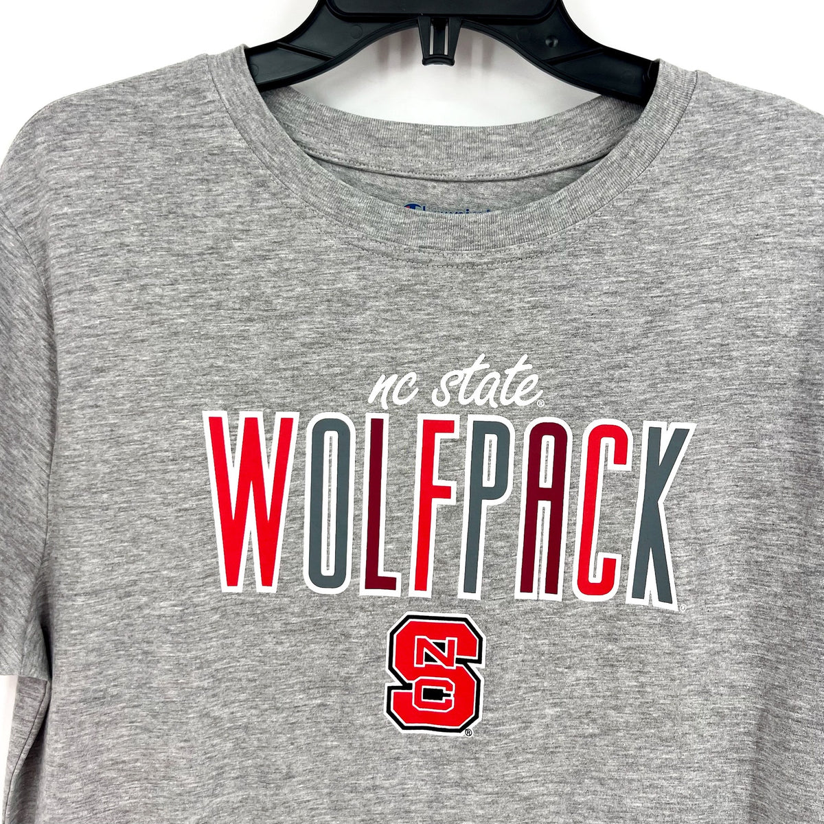 Champion Womens NC State Wolfpack Graphic T-Shirt Large Heather Grey NWT