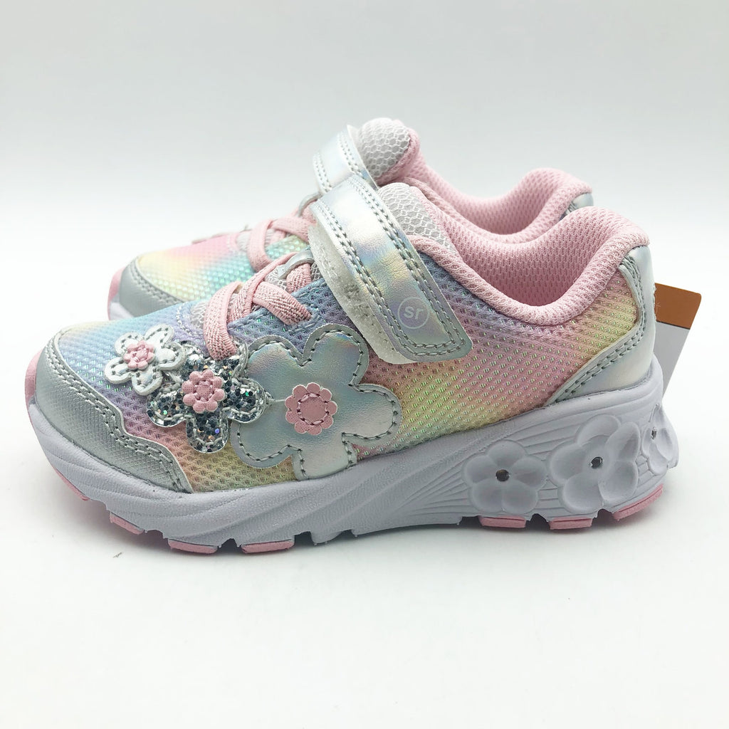 Stride Rite Girls SR Lighted Glimmer Sneaker 2.0 Size 3 WIDE Pink Kid Shoes NIB
