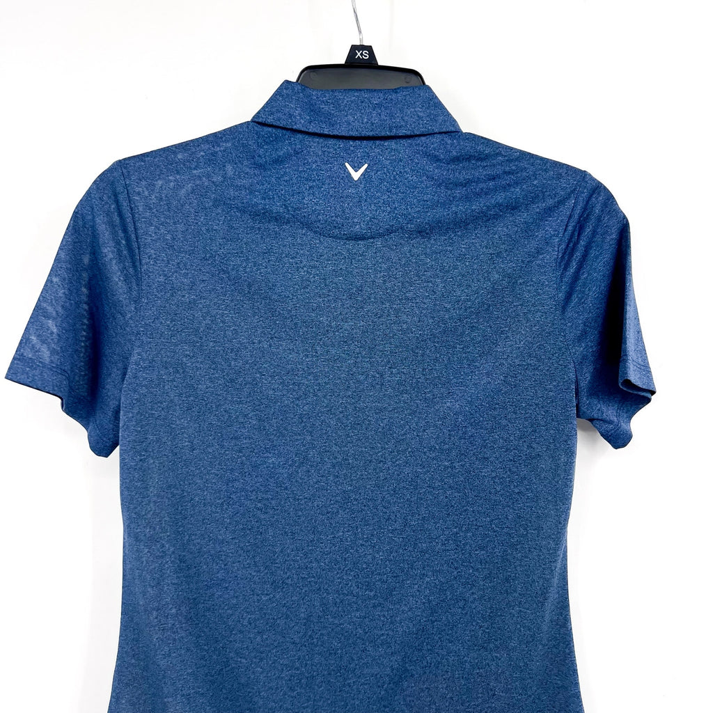 CALLAWAY Womens 1/4 Zip Short Sleeve Golf Polo Shirt Small Blue Heather NWT