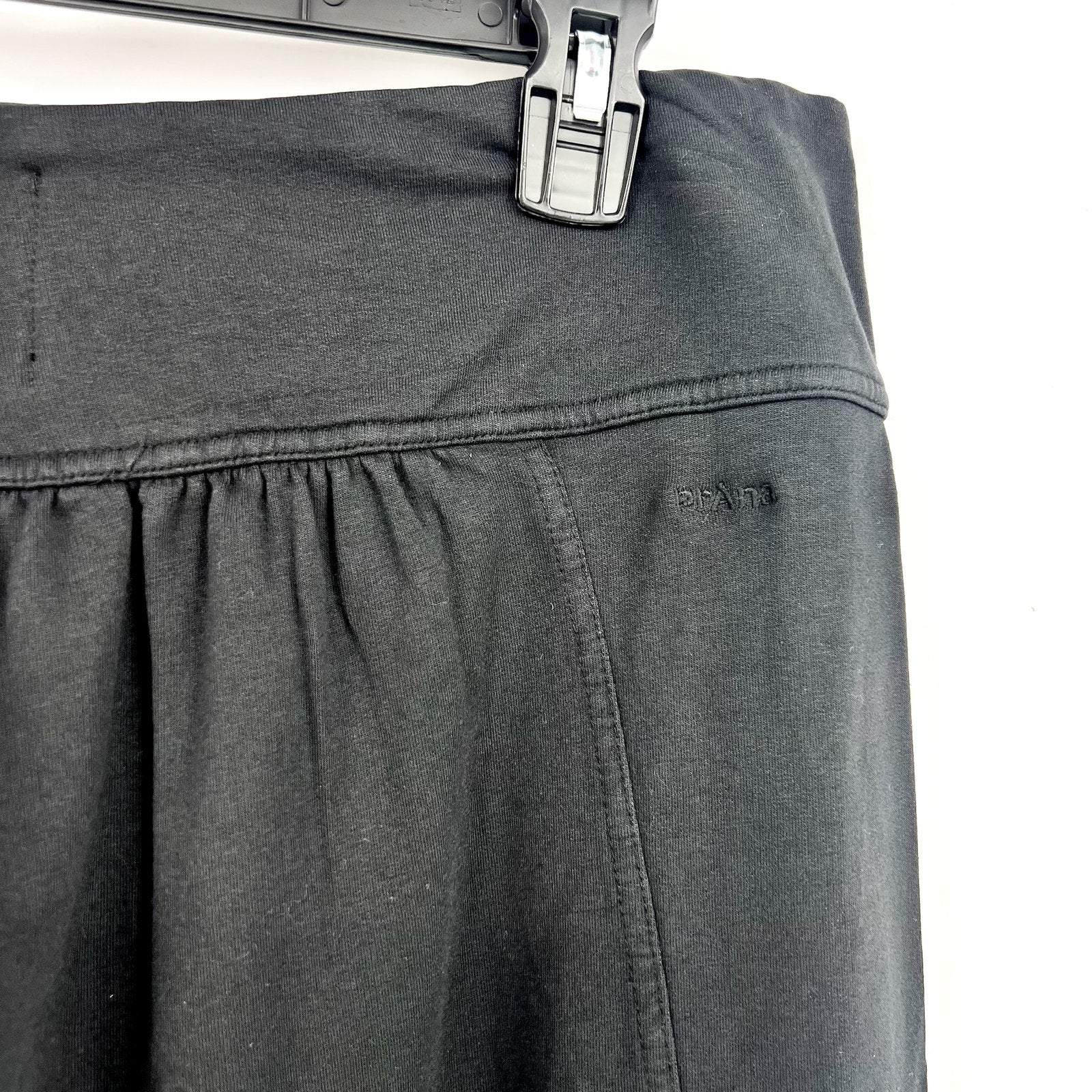 PRANA Mindful Movement Harem Pants Large Black Casual Ankle Pull On Knit NWT