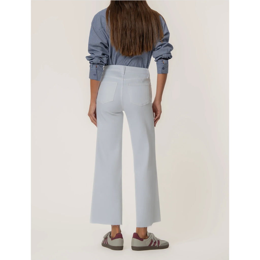 KUT FROM THE KLOTH Meg Wide Leg Jeans 8 PETITE Optic White High-Rise Fab AB NWT