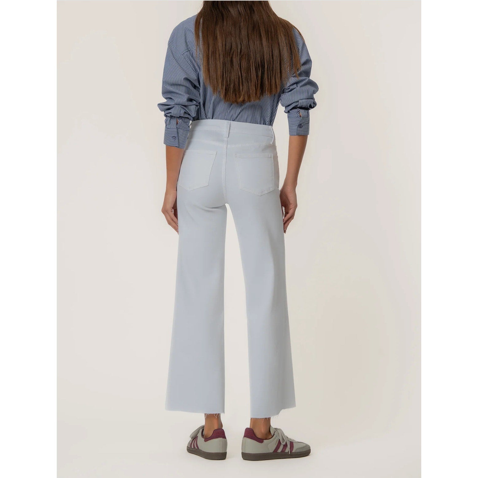 KUT FROM THE KLOTH Meg Wide Leg Jeans 8 PETITE Optic White High-Rise Fab AB NWT