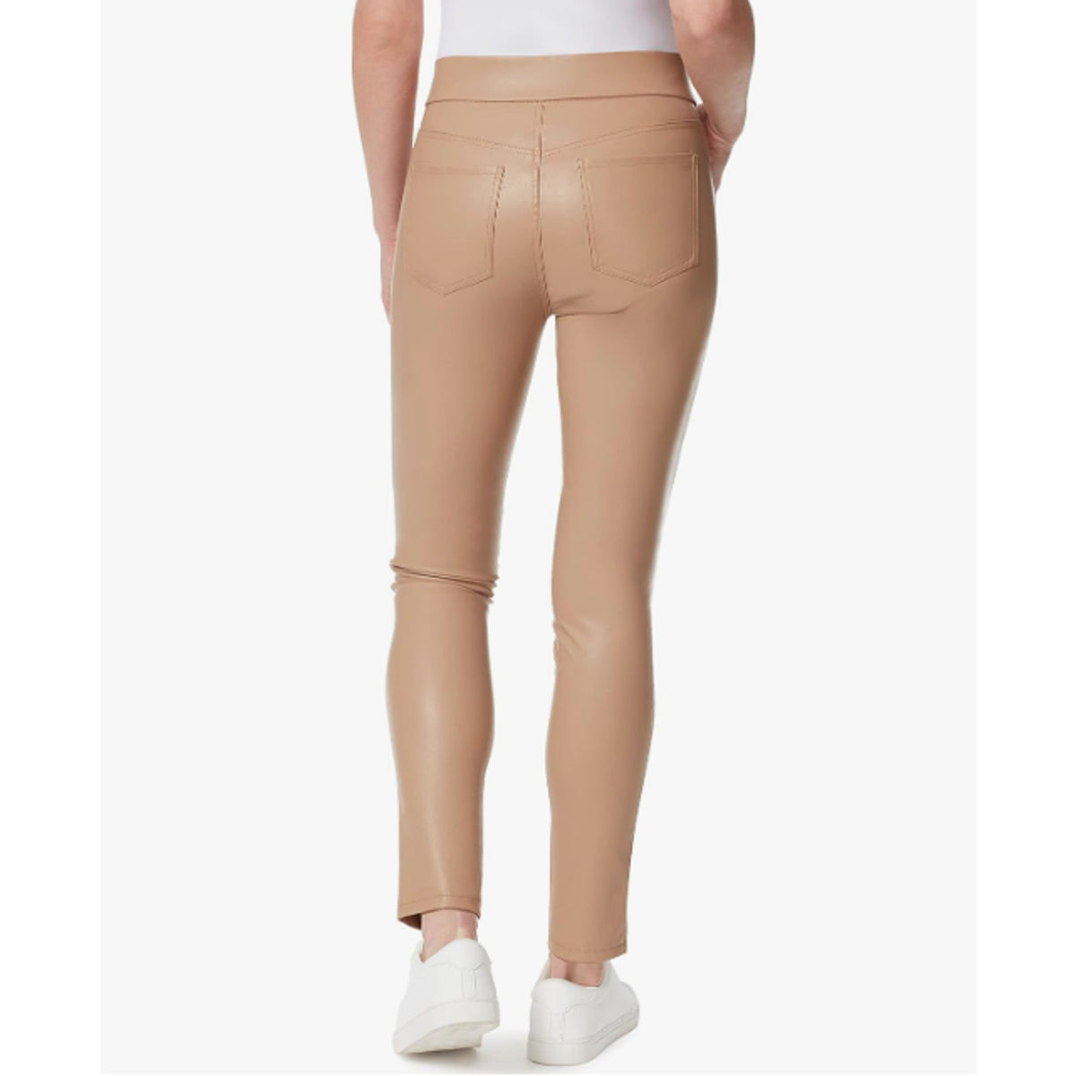 GLORIA VANDERBILT Avery Faux Leather Leggings Size 12 Tan Skinny Pull on NWT