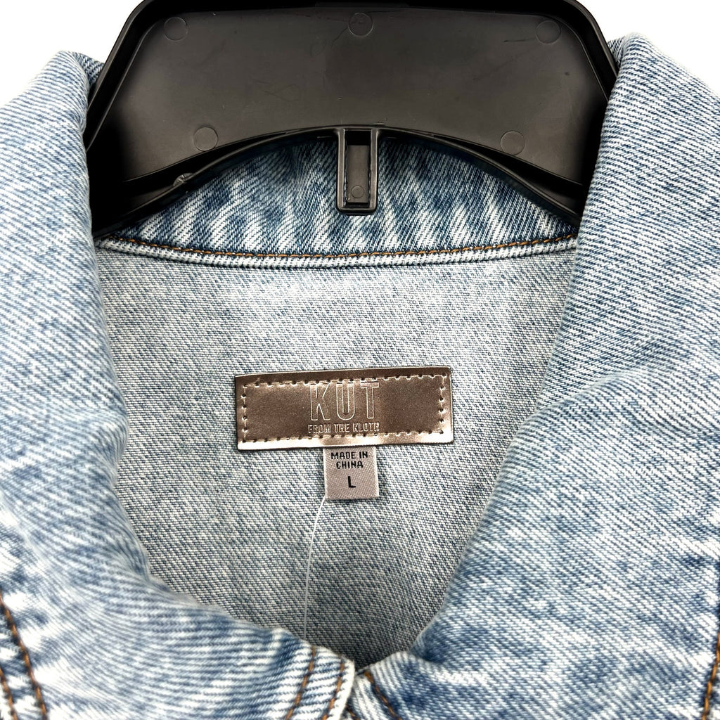KUT FROM THE KLOTH Emmy Boyfriend Jean Jacket Large Medium Blue Relaxed Fit NWT