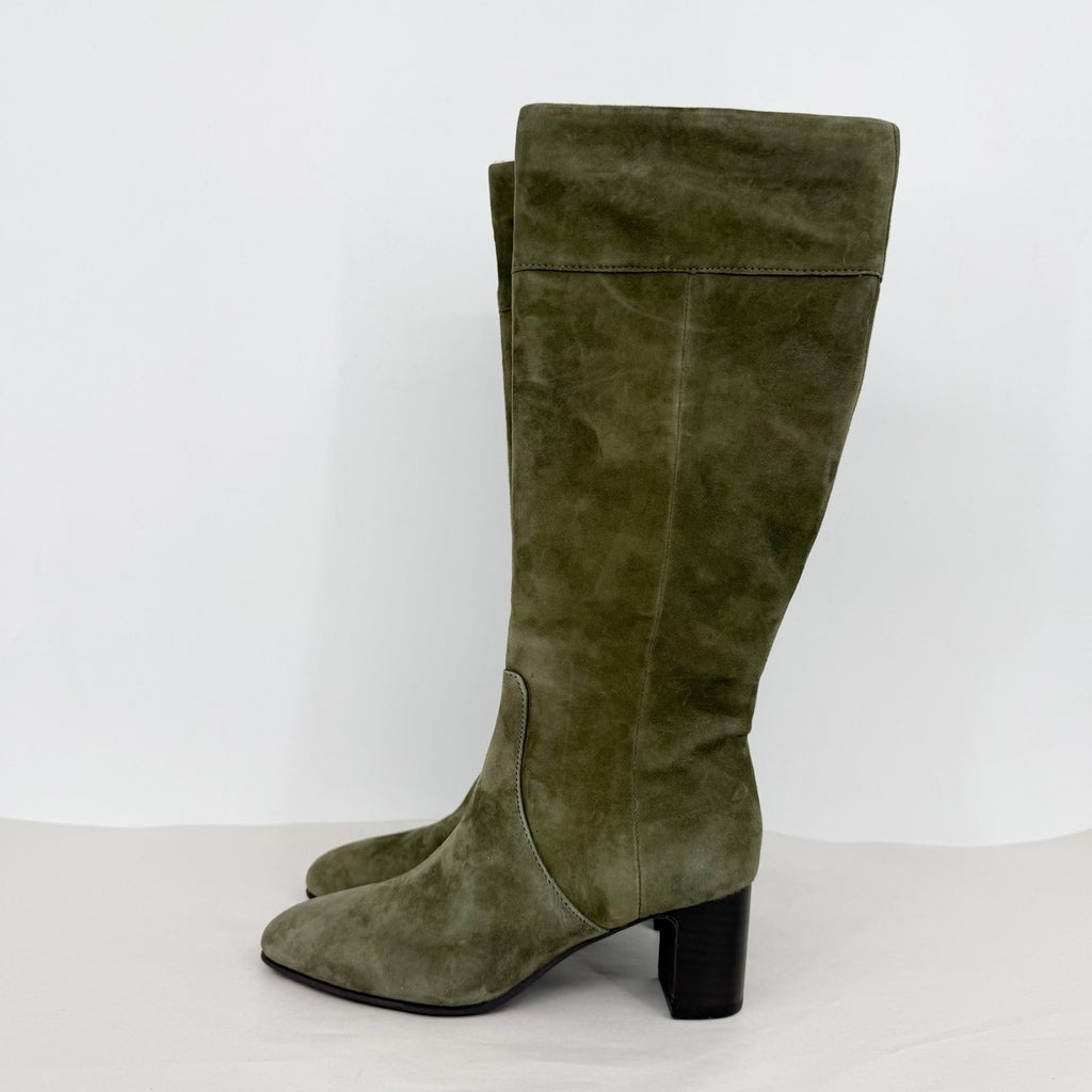 Aerosoles Womens Minerva Knee High Boots US 6 M Green Dark Olive Suede NWOB