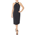 JULIA JORDAN Women's Twist Halter Sheath Dress Size 14 Black Sleeveless NWT
