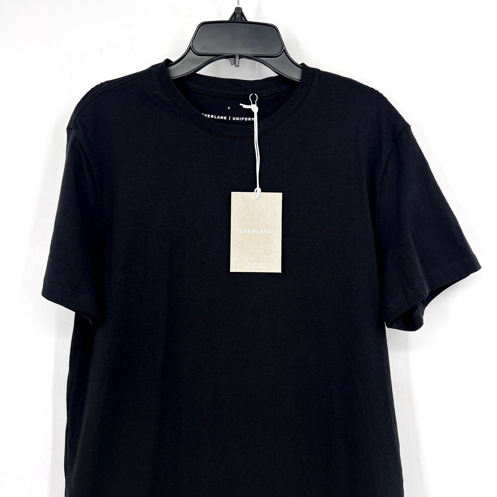 EVERLANE Men's Uniform The Organic Cotton Crew Small Black Short Sleeve NWT