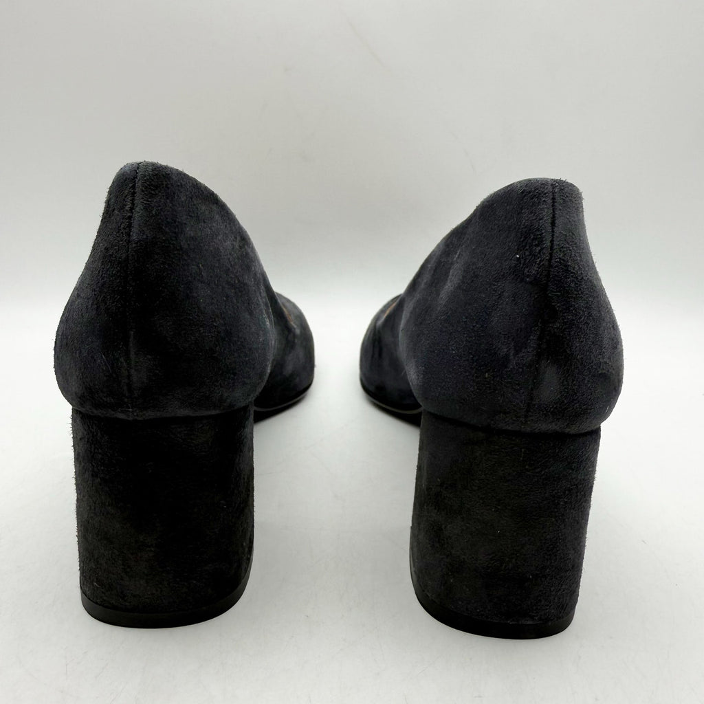 French Sole Womens Trance Pumps Size 7.5 B Dark Grey Suede Heels NIB