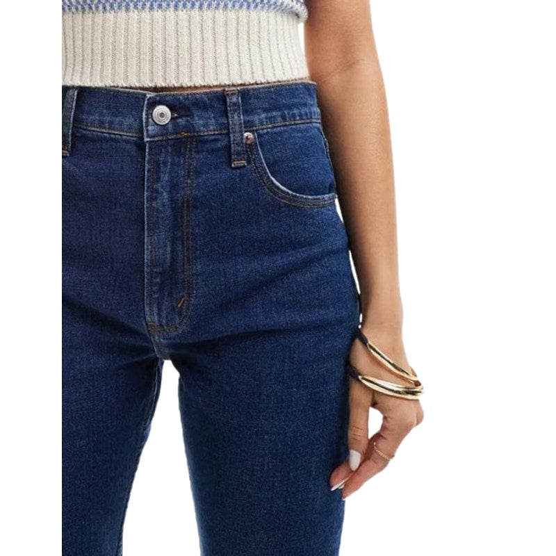 ABERCROMBIE & FITCH Women Ultra High Ankle Straight Jeans Size 36 US 22 Blue NWT