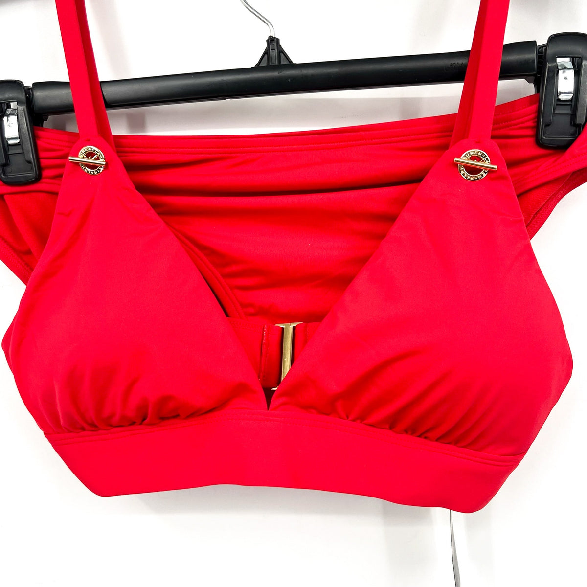 LAUREN RALPH LAUREN Beach Club V Neck Bikini Set Size 8 Red NWT