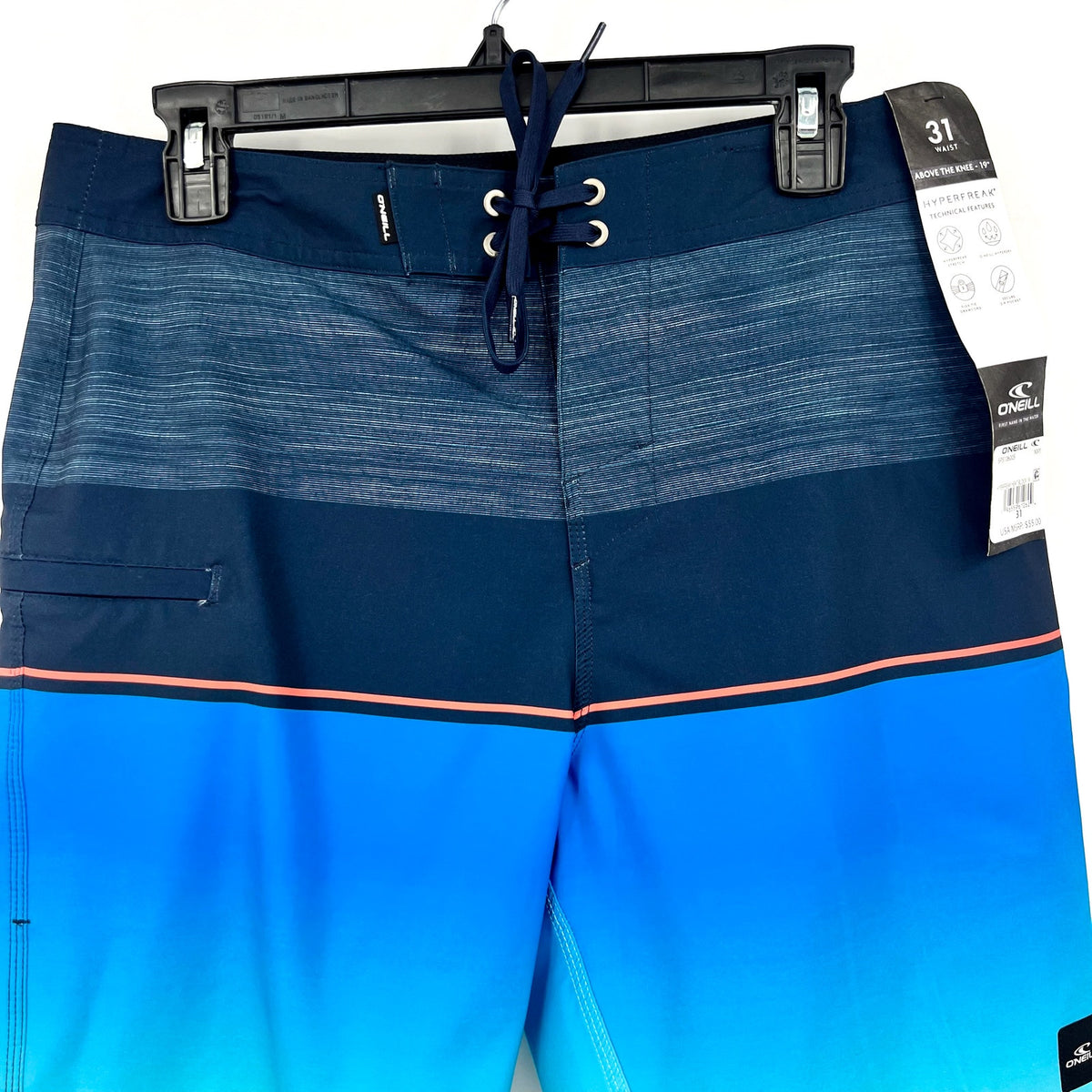 O'NEILL Men's Hyperfreak Heat Block 19" Boardshorts Size 31 Medium Navy Blue NWT