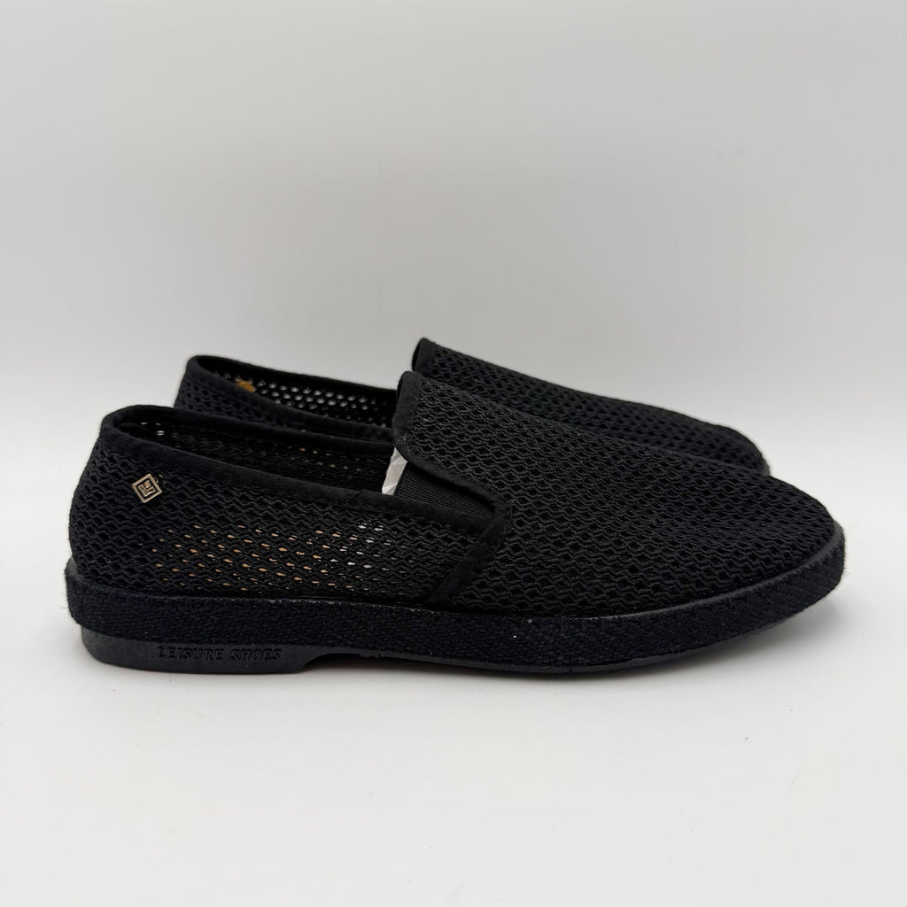 Rivieras Womens Classic Mesh Slip On Shoes Size 7.5 EU 38 Black NIB
