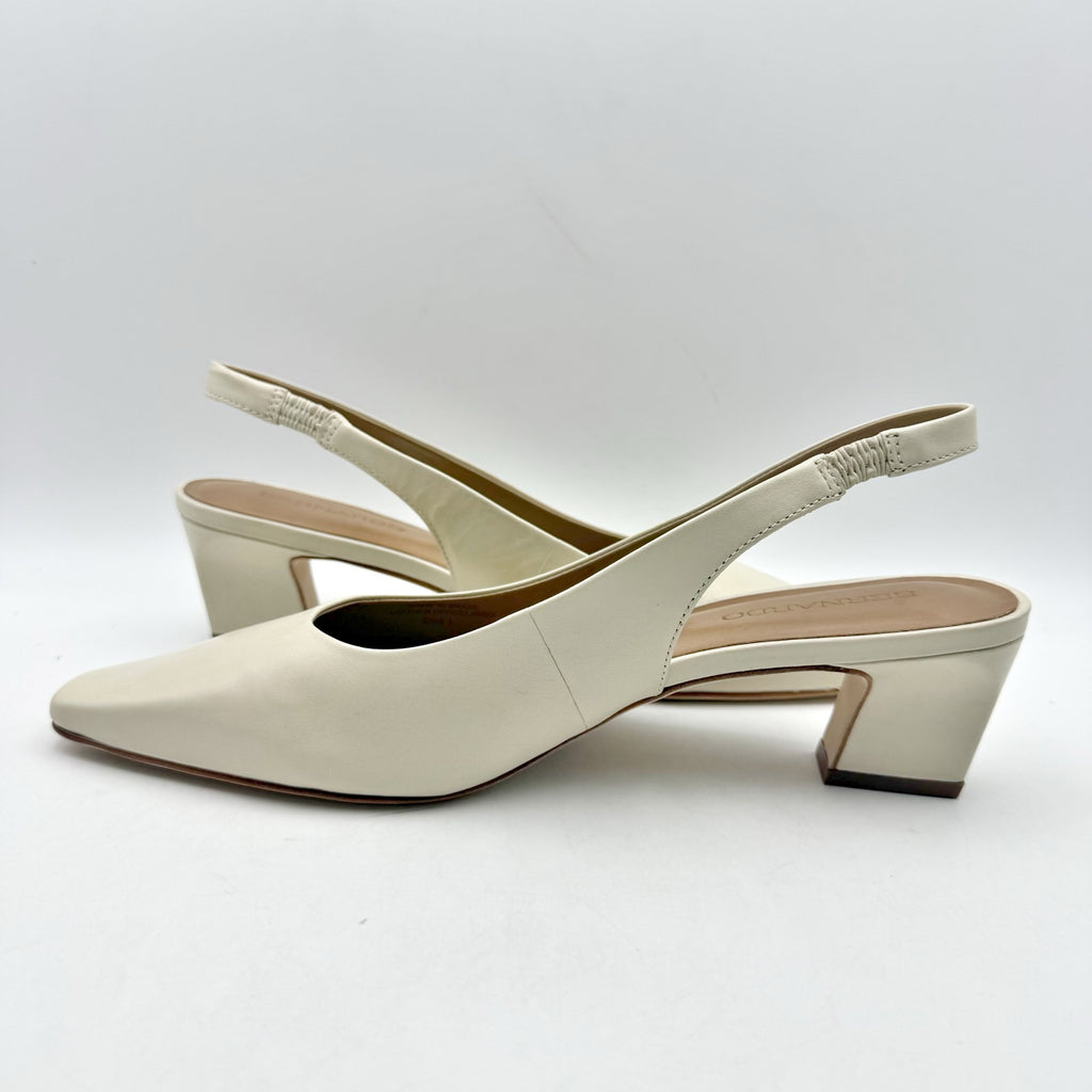 Bernardo Womens Ariella Pumps US 8 M Beige Eggshell Leather Slingback NIB