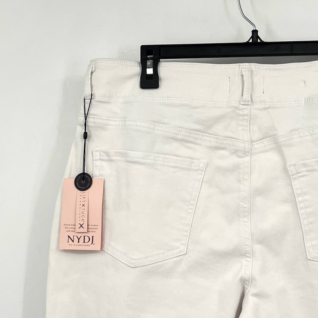 NYDJ Womens Cool Embrace Wide Leg Crop Jeans 14 PETITE Optic White NWT