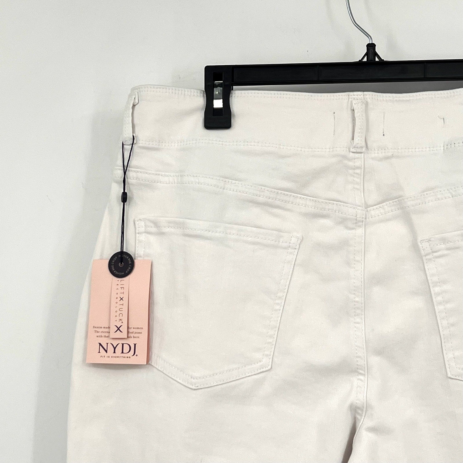 NYDJ Womens Cool Embrace Wide Leg Crop Jeans 14 PETITE Optic White NWT
