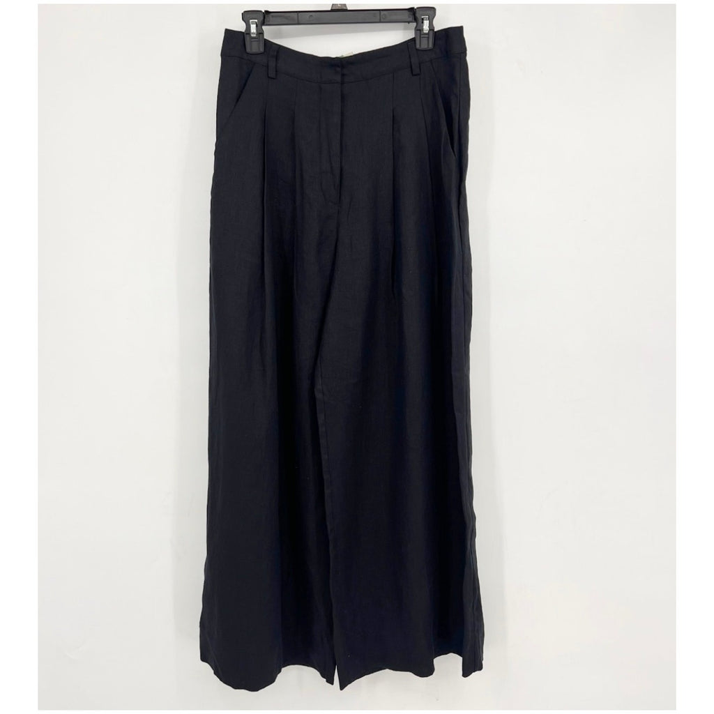 FARM RIO Women's Wide Leg Linen Pants Small Black Low Waist NWT