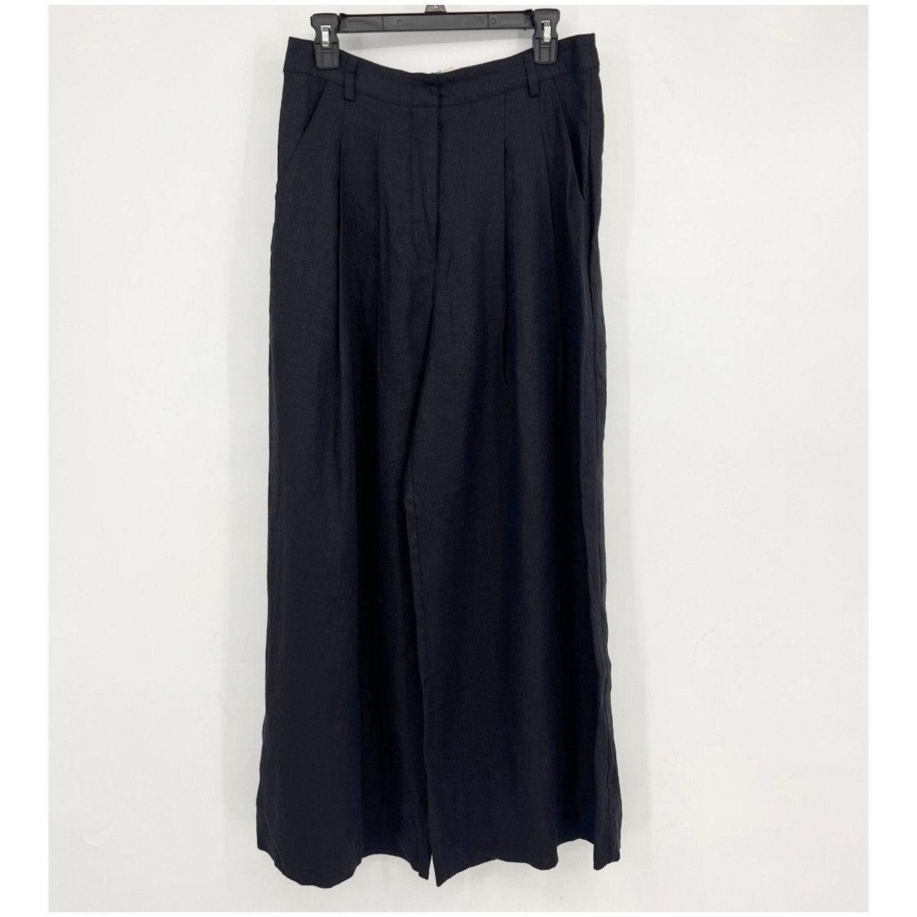 FARM RIO Women's Wide Leg Linen Pants Small Black Low Waist NWT