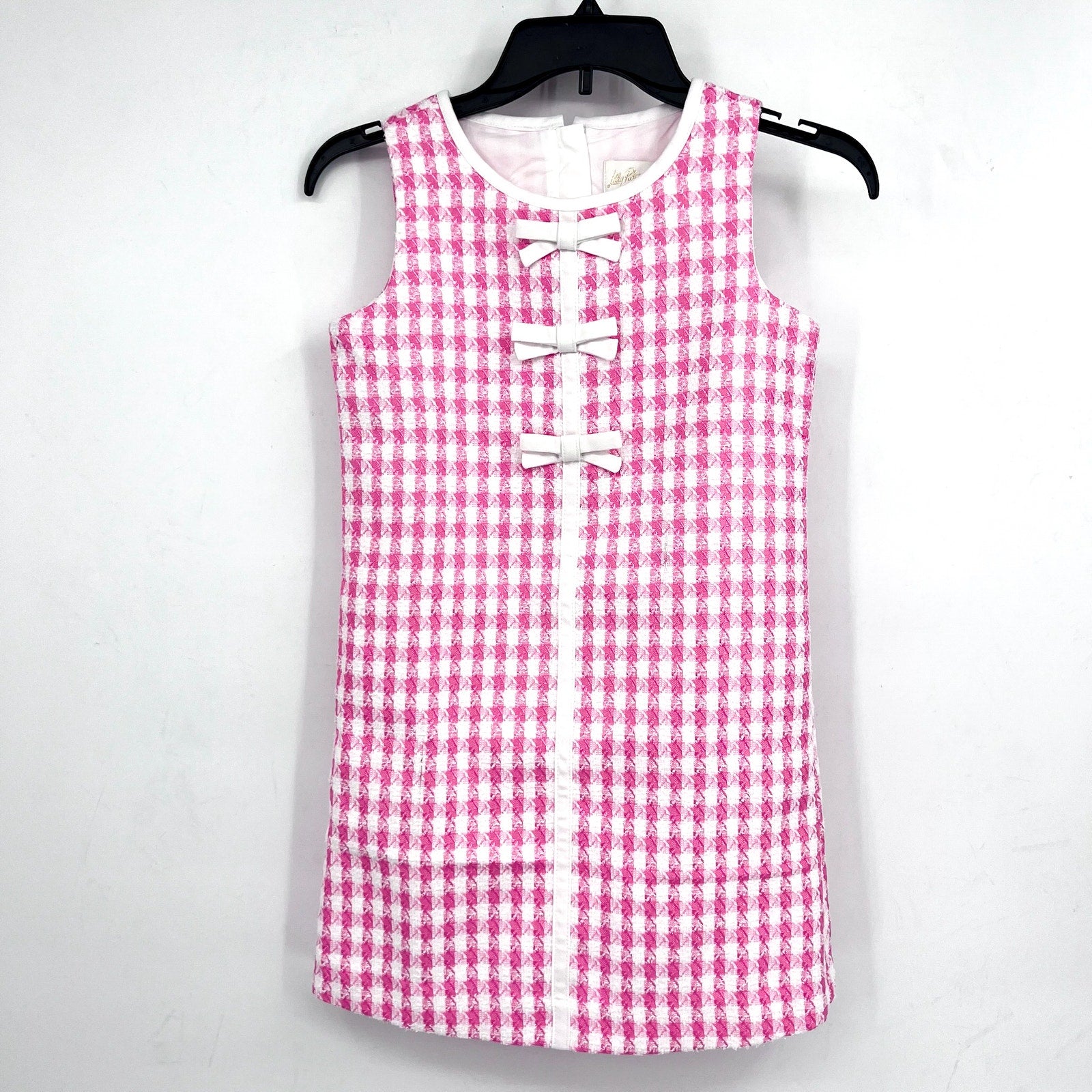 LILLY PULITZER Girls Aria Shift Dress Size 10 Rousseau Pink White Check NWOT