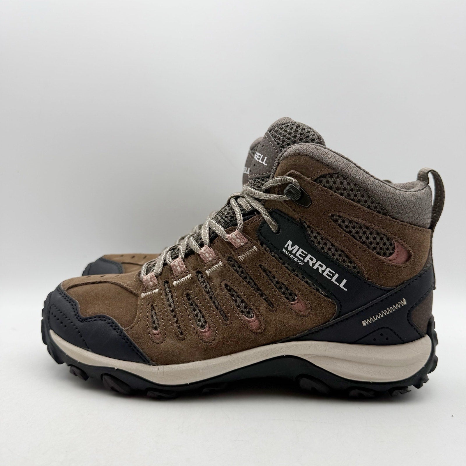 Merrell Womens Crosslander 3 Hiking Mid Boots US 8 Brown Black Waterproof NWOB