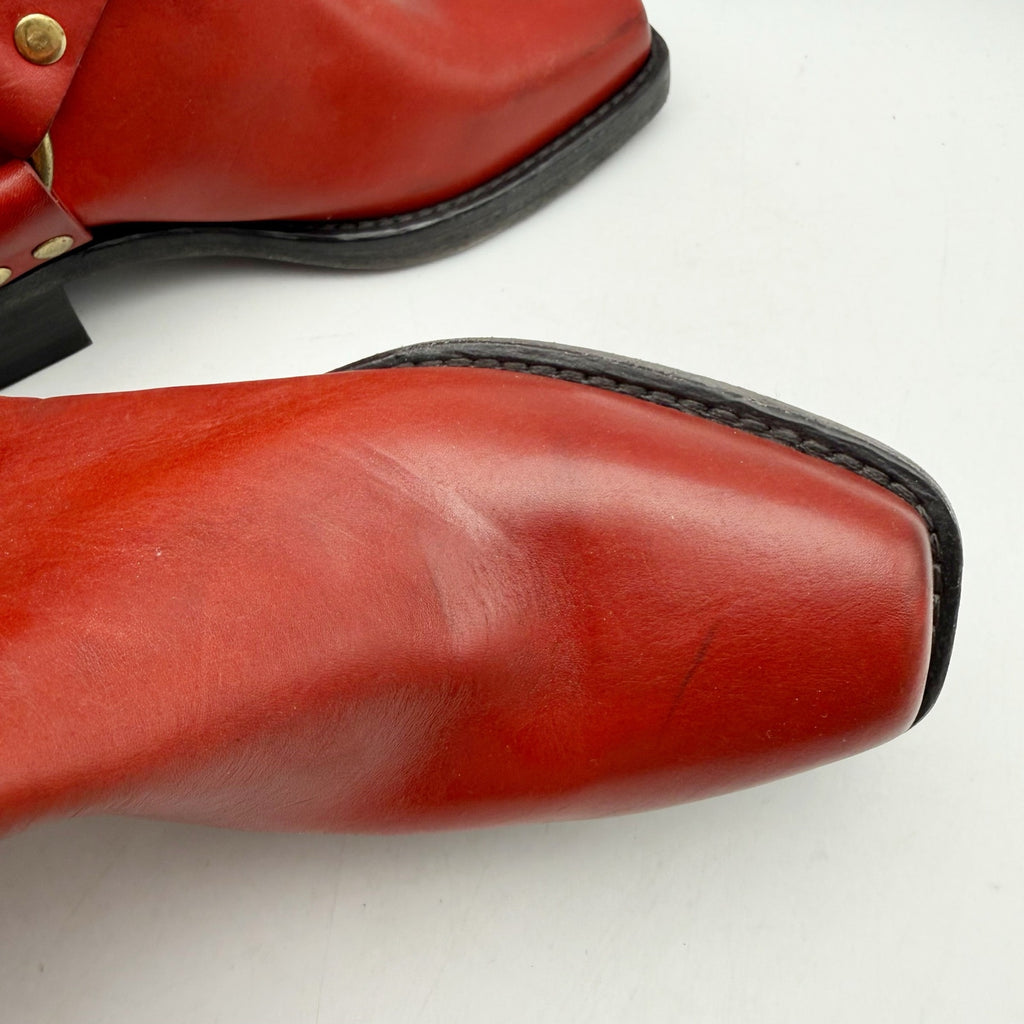 RE/DONE Womens Cavalry Ankle Boots EU 37 US 7 Red Leather NWOB