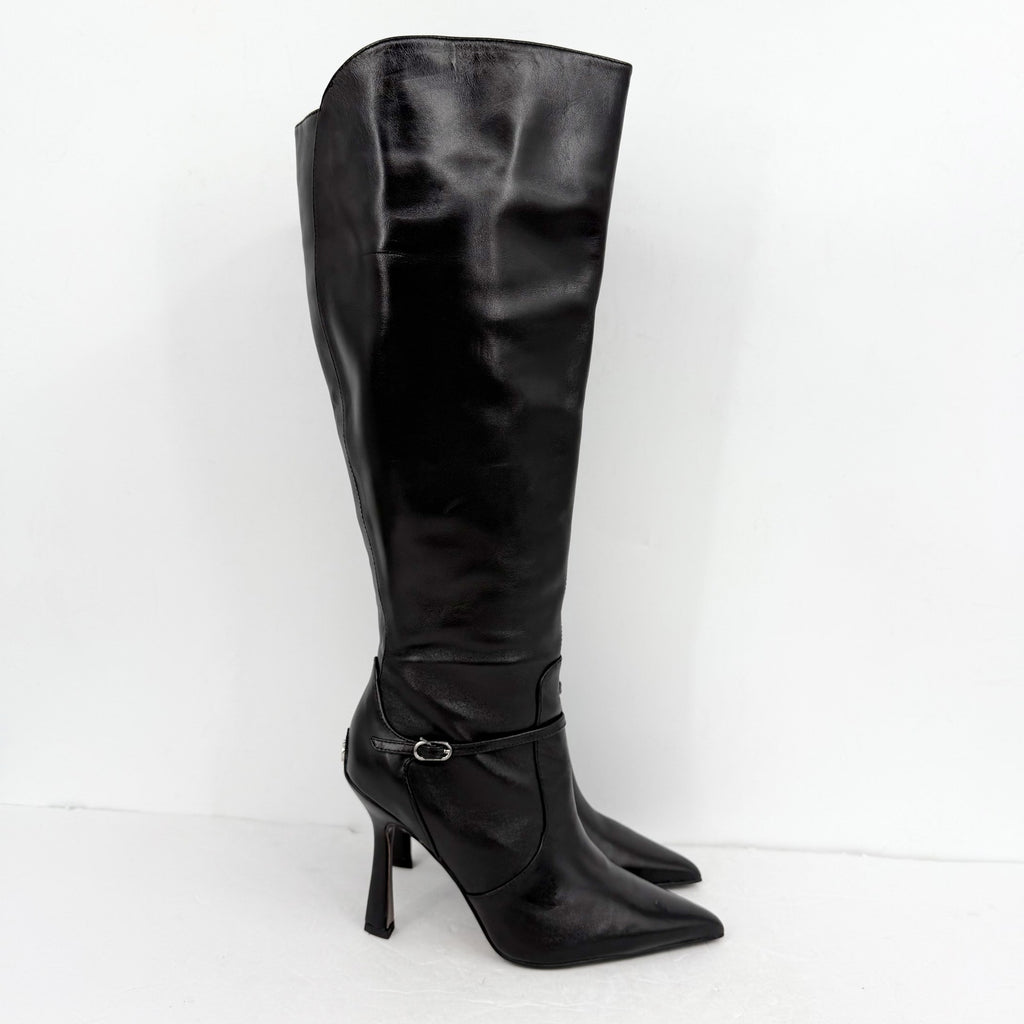 Sam Edelman Womens Elia Above Knee Boots US 6.5 M WIDE CALF Black Leather NIB