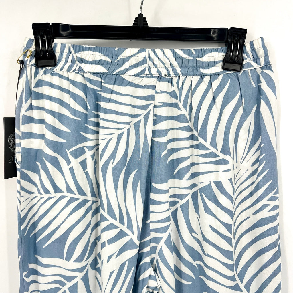 VINCE CAMUTO Women's Wide Leg Print Pants XS Blue White Pull On Lake Breeze NWT