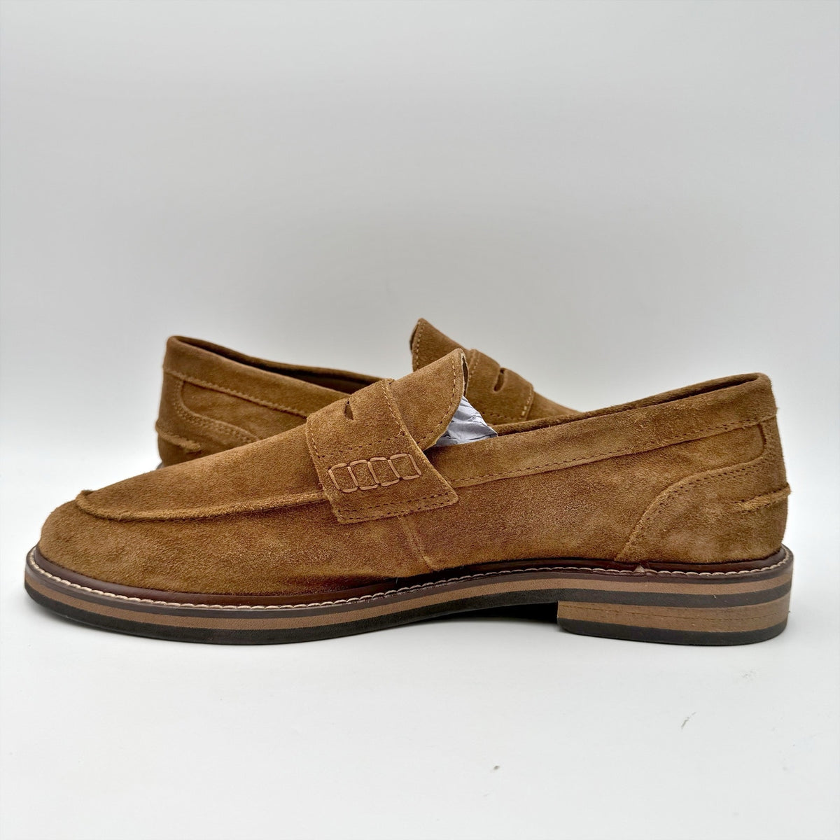 Crown Vintage Mens Aydrien Penny Loafers Size 9.5 M Tan Brown Suede NWOB