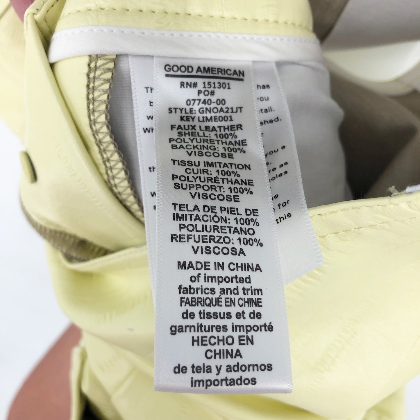 GOOD AMERICAN Better Than Leather Straight Leg Overalls US 6 Key Lime Green NWT