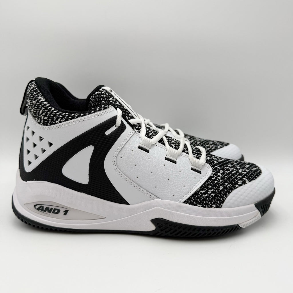 AND1 Mens Takeoff Basketball Shoes Size 11 EU 45 White Black Athletic NWOB