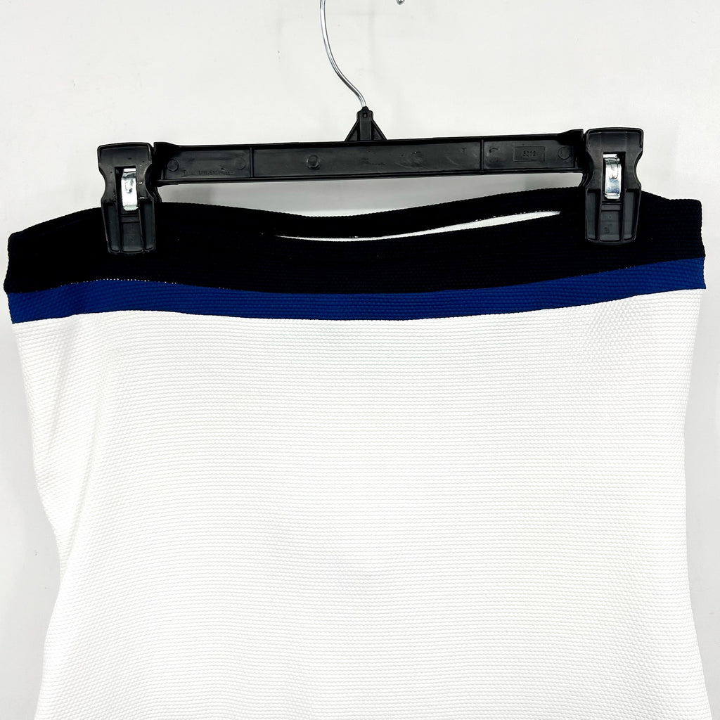 TOMMY BAHAMA Island Cays Colorblock Bandini Swim Top Medium White Blue NWT