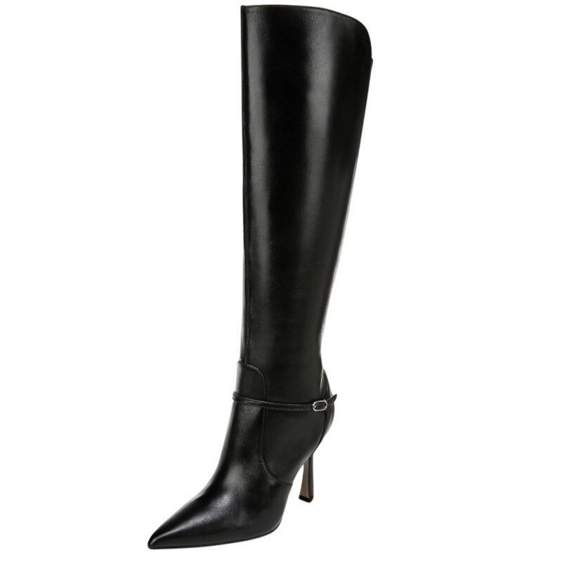 Sam Edelman Womens Elia Above Knee Boots US 6.5 M WIDE CALF Black Leather NIB