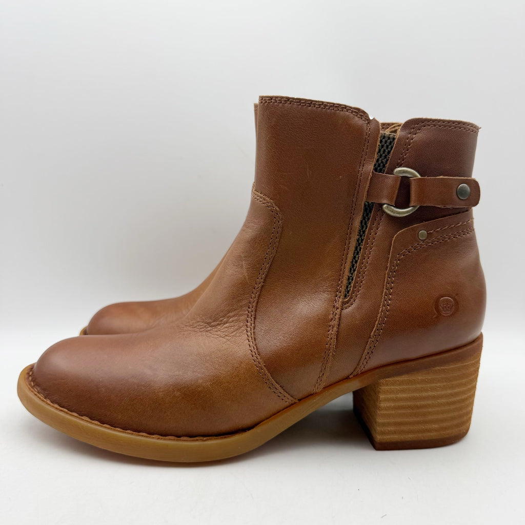 Born Womens Reis Ankle Boots US 9 M EU 39.5 Brown Leather Booties NIB