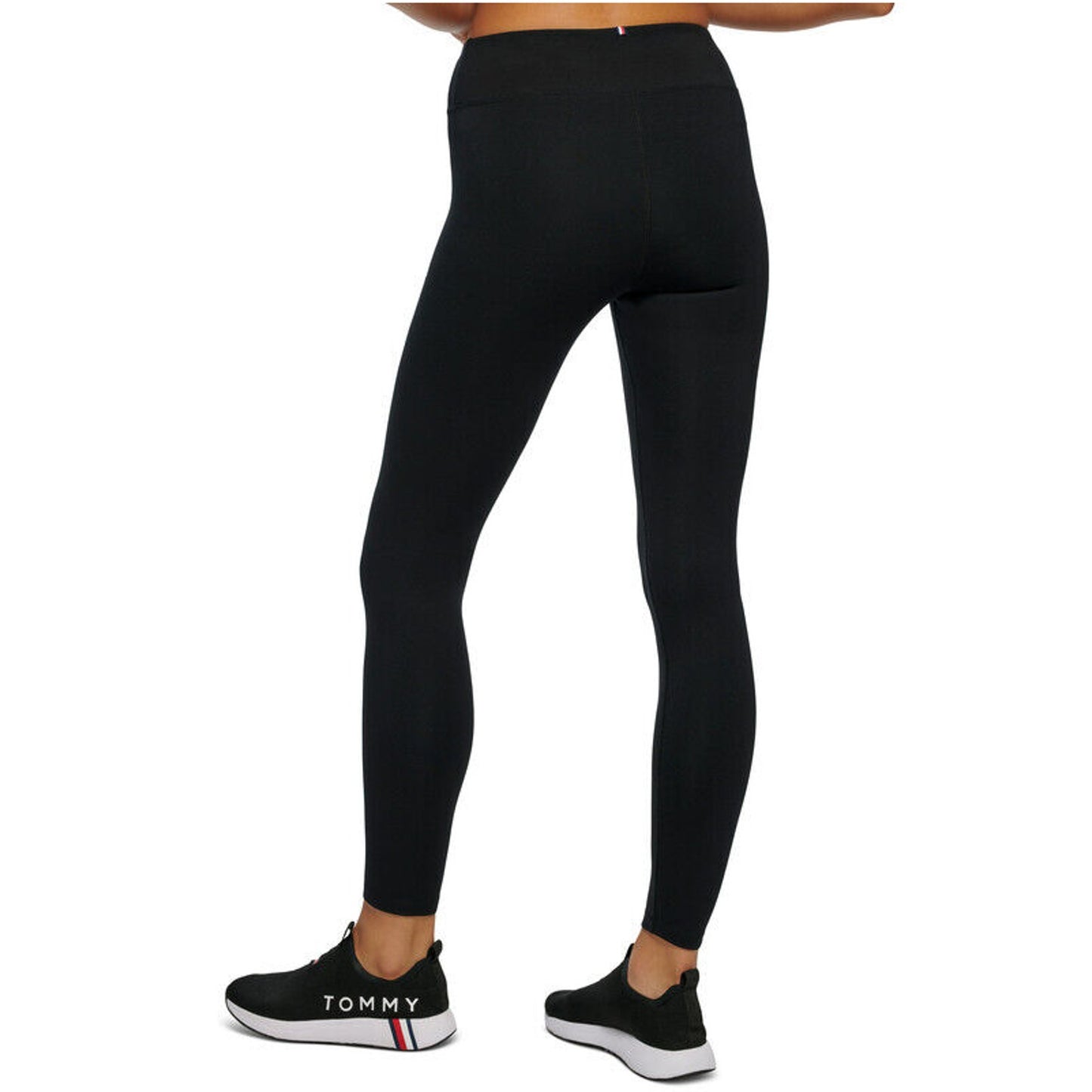 TOMMY HILFIGER SPORT Womens Athletic Leggings US XL Black High-Rise NWT