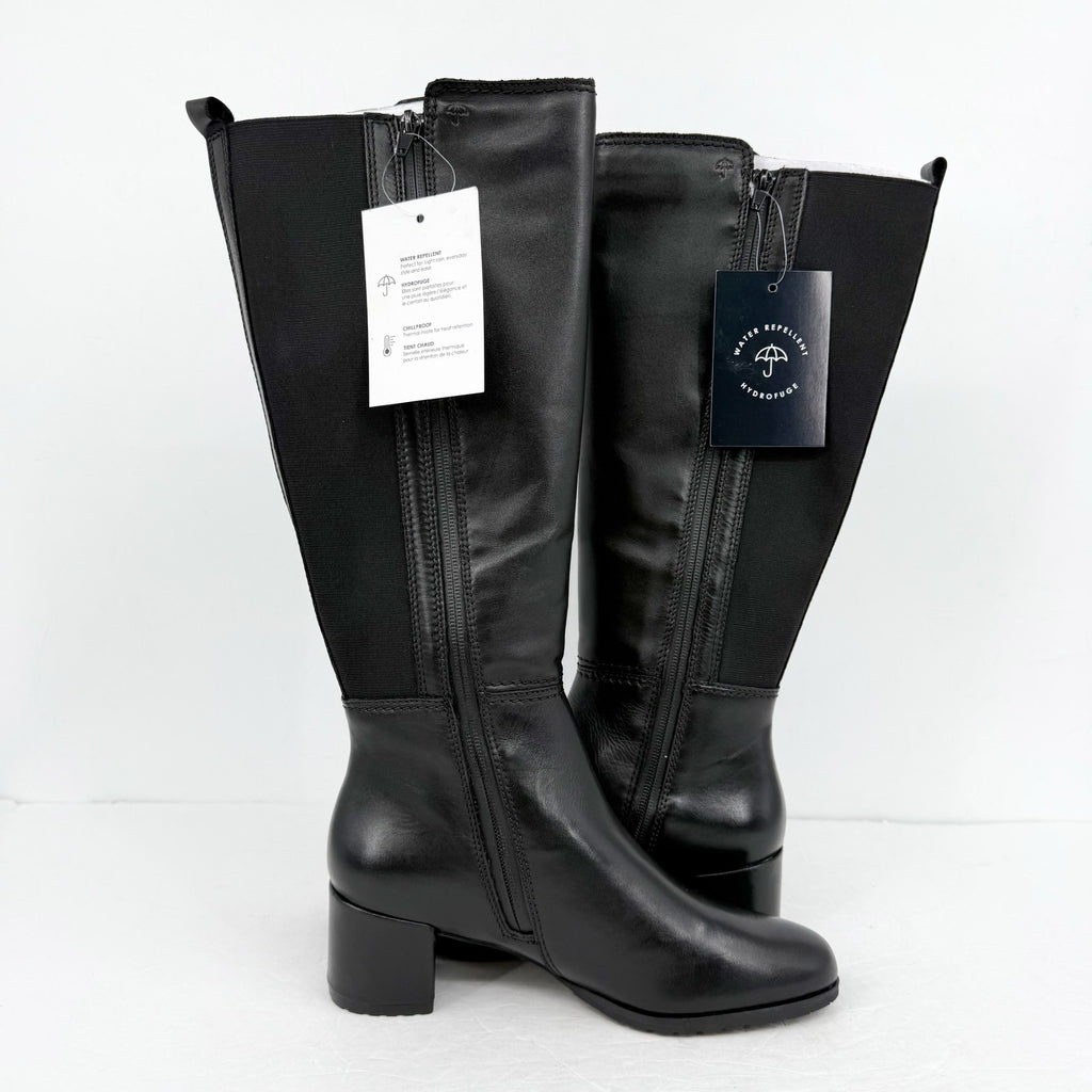Naturalizer Women Brent Knee High Boot US 9 M Black Leather Weatherproof NIB