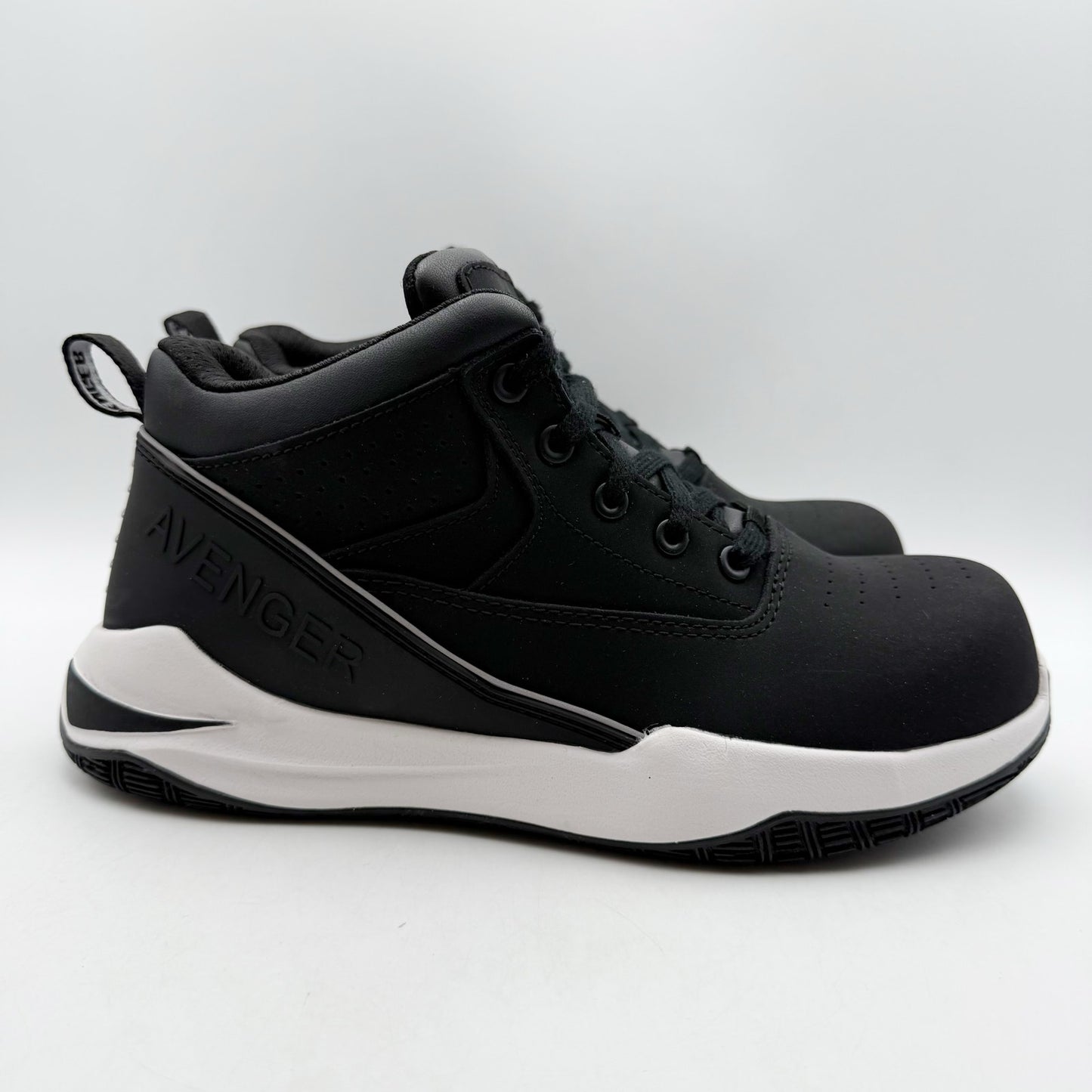 Avenger Mens Reaction SR CT Work Sneakers US 8 D EU 41.5 Black White NIB
