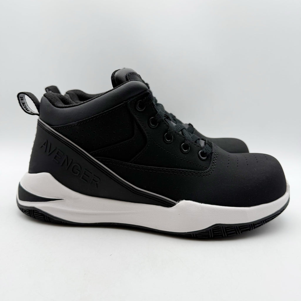 Avenger Mens Reaction SR CT Work Sneakers Size 8 D EU 41.5 Black White NIB