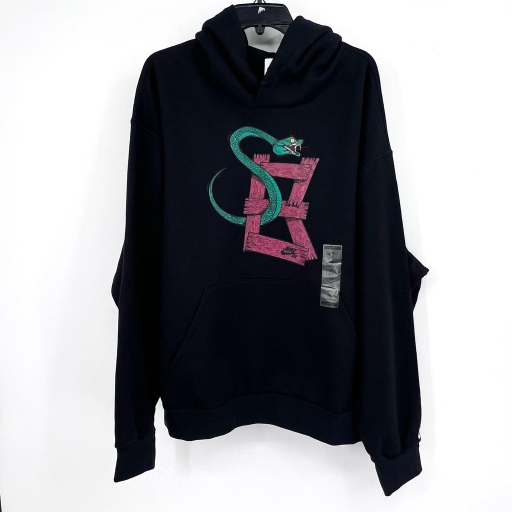 NIKE Men's SB Snake Pullover Hoodie Sweatshirt XXL Black Long Sleeve NWT