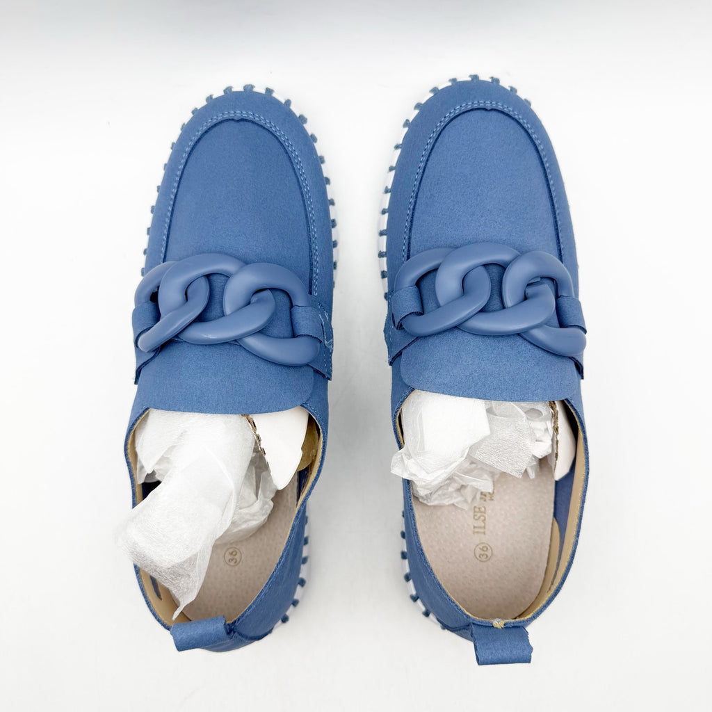 ILSE JACOBSEN Womens Tulip Loafers EU 36 US 6 Blue Slip On NWOB