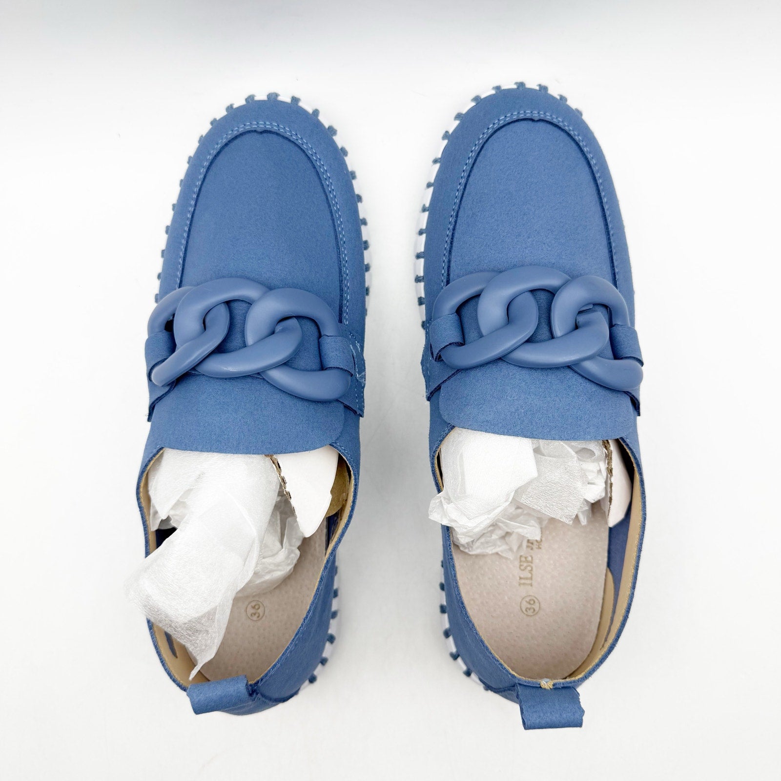 ILSE JACOBSEN Womens Tulip Loafers EU 36 US 6 Blue Slip On NWOB