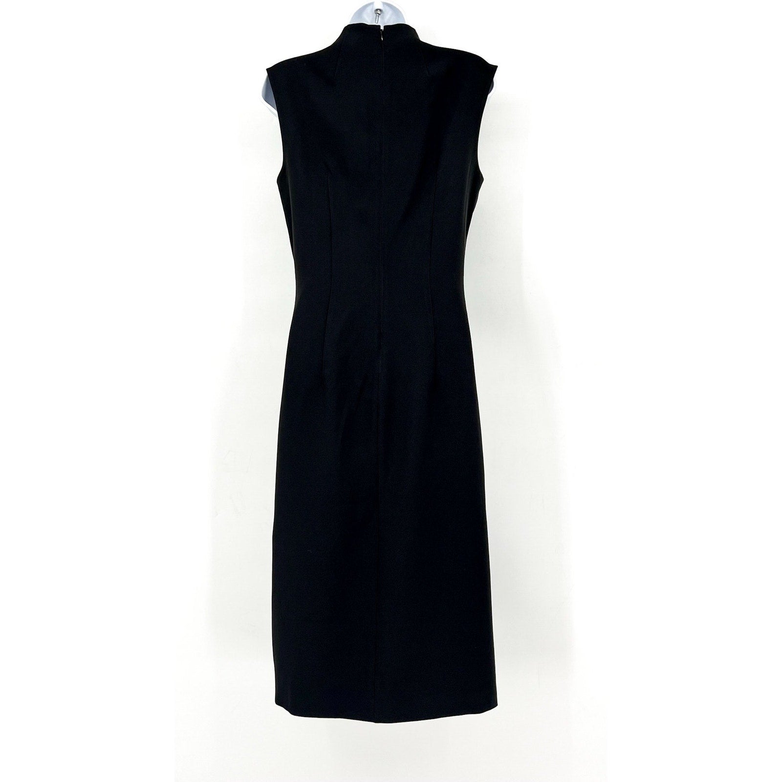 HALSTON Women's Jacklyn Dress In Crepe & Satin Size 2 Black Sleeveless NWT