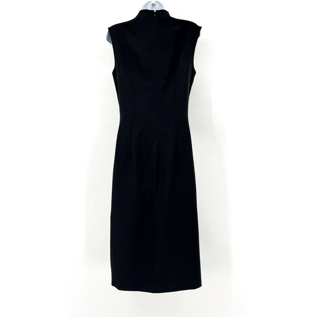 HALSTON Women's Jacklyn Dress In Crepe & Satin Size 2 Black Sleeveless NWT