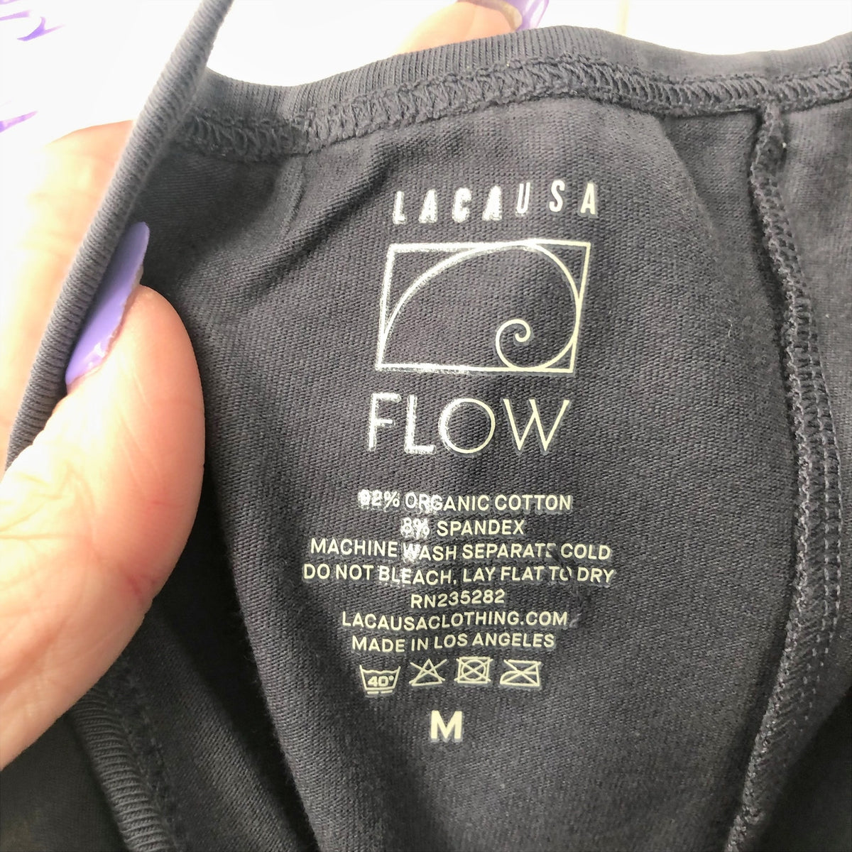 LACAUSA Womens Flow Prana Unitard Medium Charcoal Grey Yoga Tank Low Back NWT