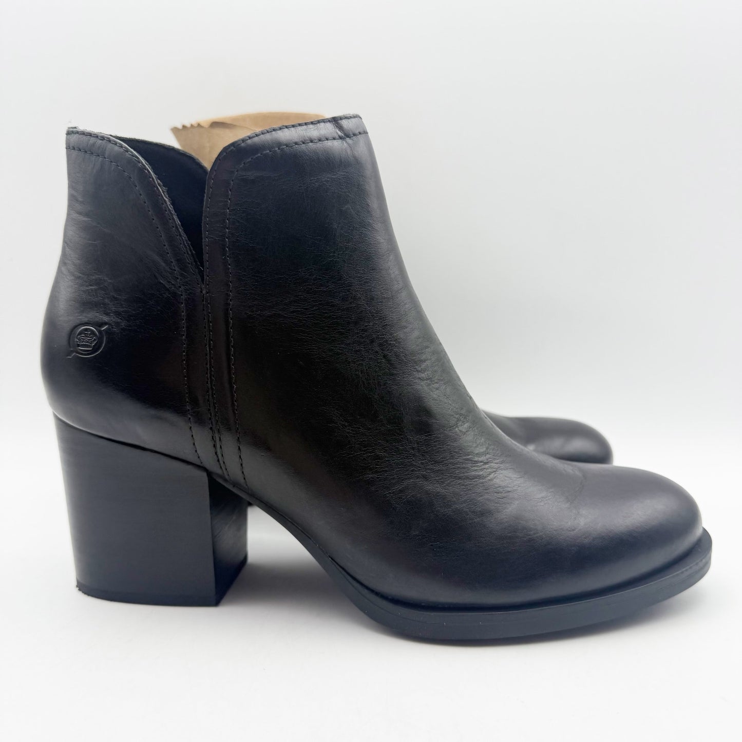 Born Womens Olivia Ankle Booties US 8.5 M EU 39 Black Leather NIB