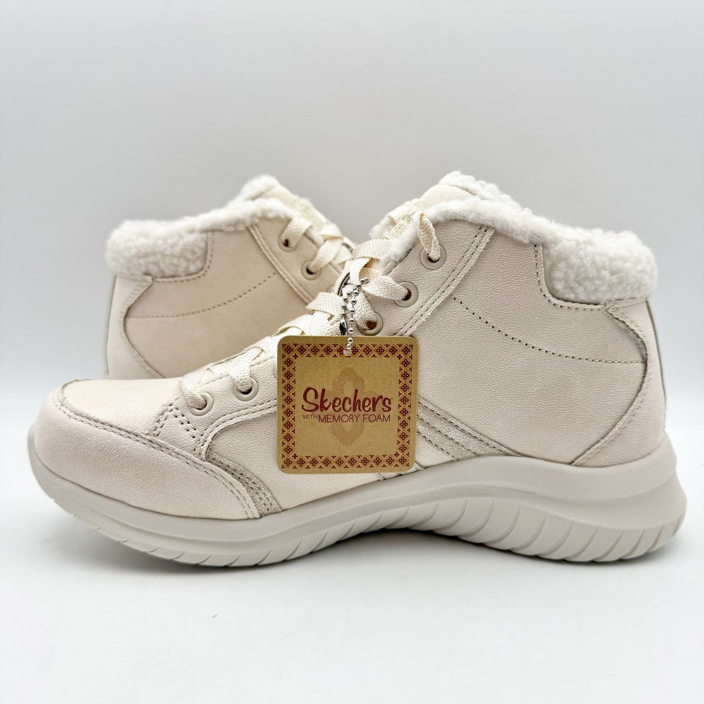 Skechers Womens Ultra Flex 2.0 Booties US 7 EU 37 Natural Cream NIB