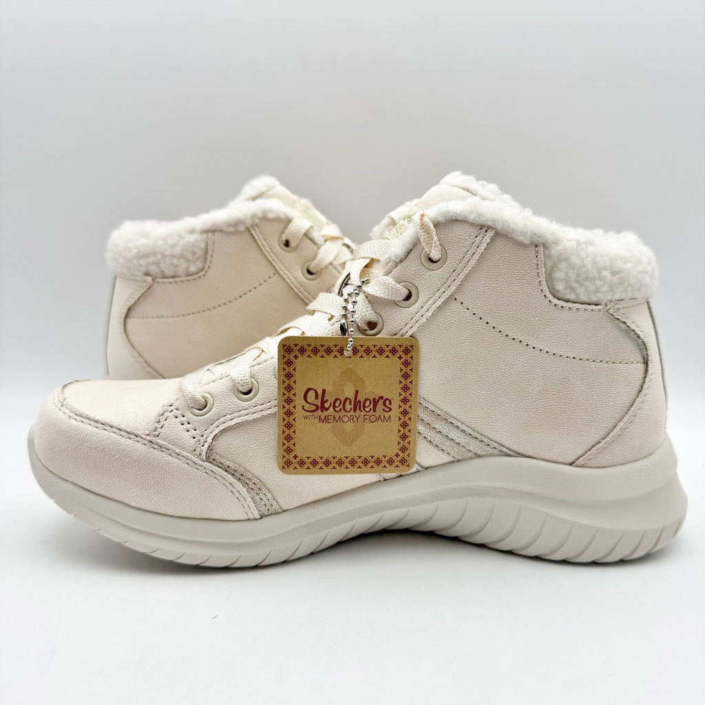 Skechers Womens Ultra Flex 2.0 Winter Booties US 7 EU 37 Natural Cream NIB