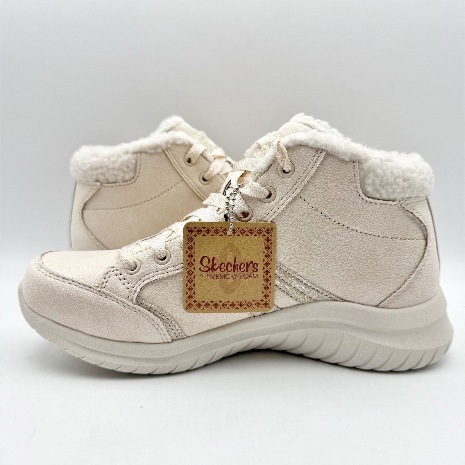 Skechers Womens Ultra Flex 2.0 Winter Booties US 7 EU 37 Natural Cream NIB